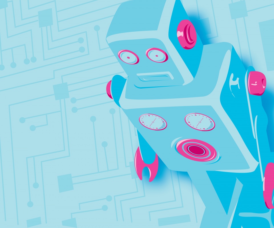 Векторный робот обои