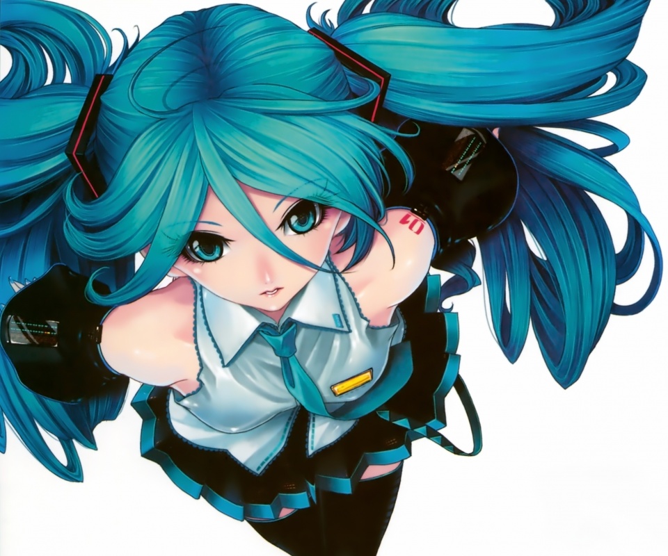 Синеволосая Хатсуне Мику обои