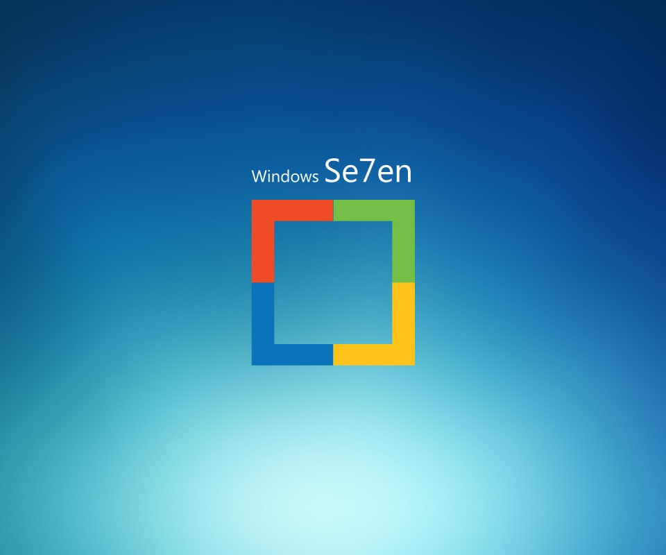 Квадратное лого Windows Seven обои