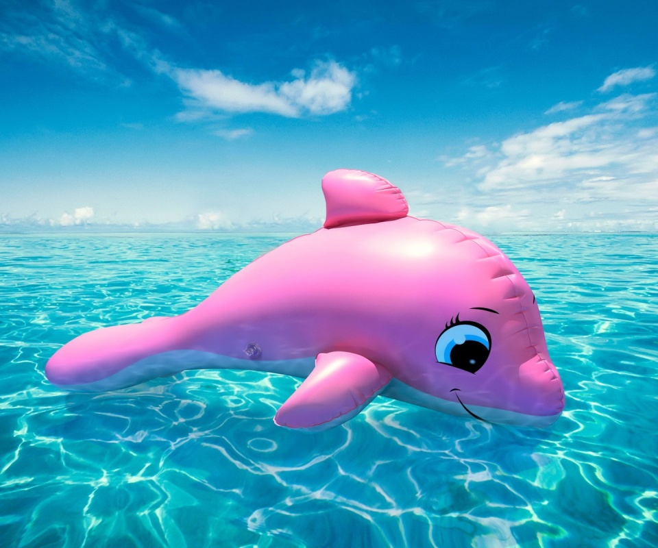 Надувной розовый дельфин обои