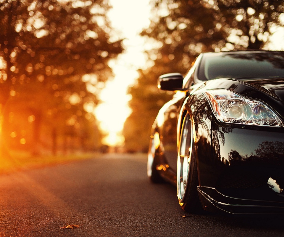 Автомобиль на закате обои
