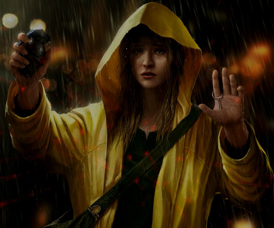 Девушка с гранатой обои