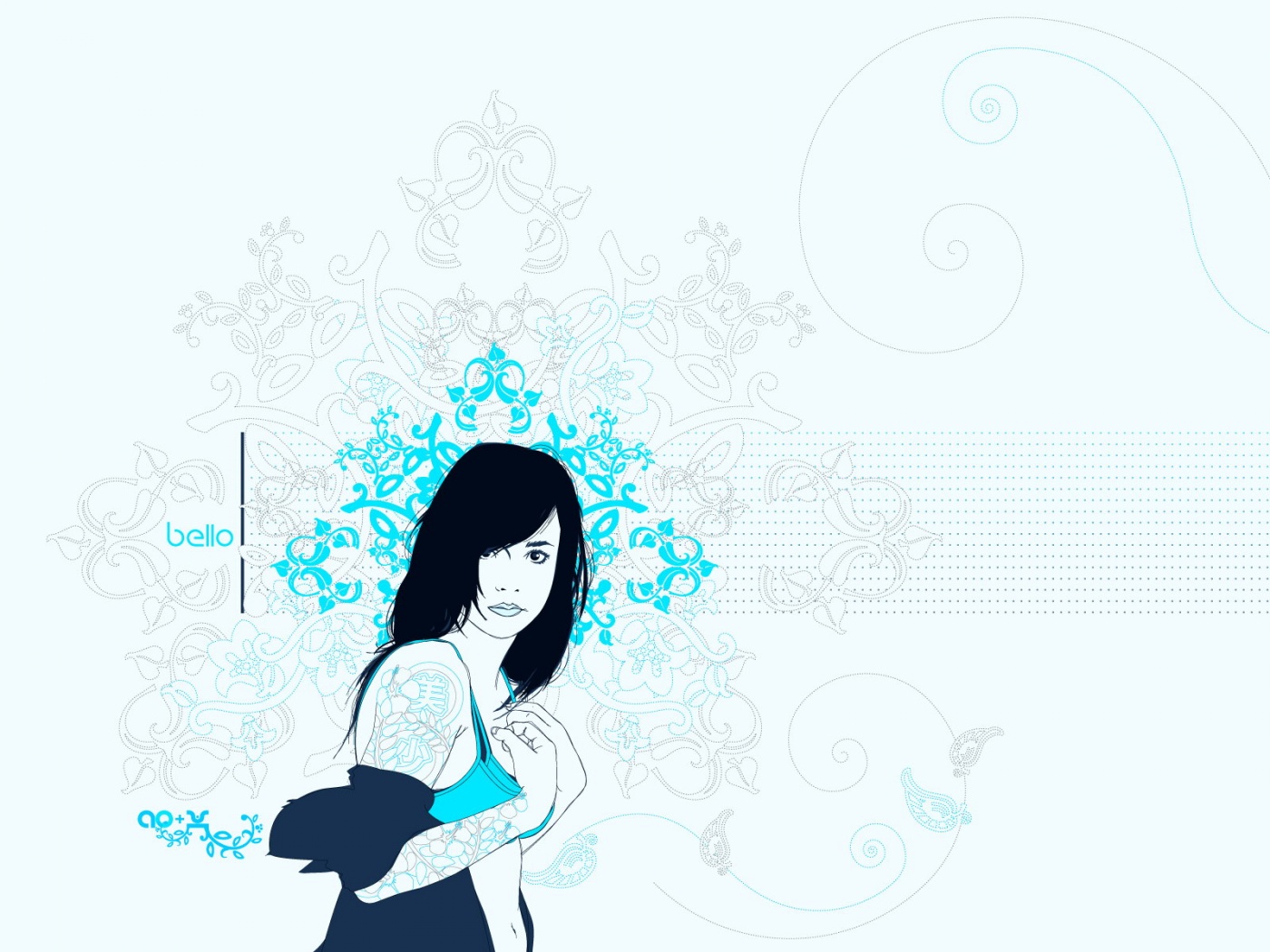 Векторная девушка обои