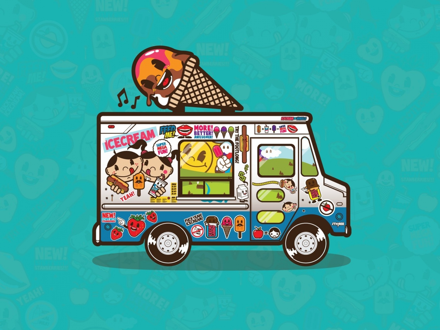 Фургончик мороженщика обои