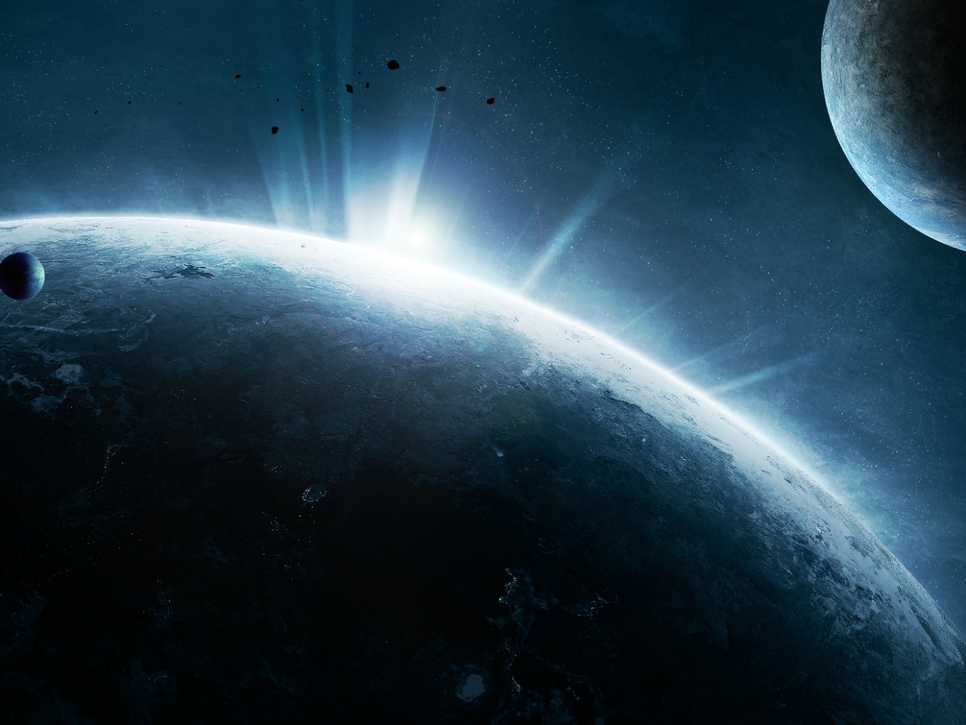 Восход над планетой обои