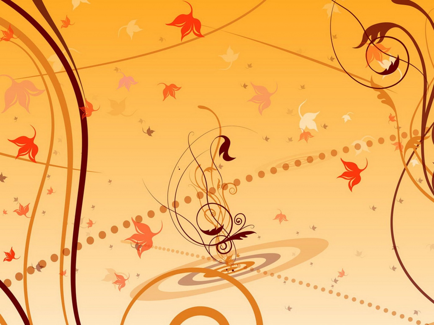 Цветы и завитки обои