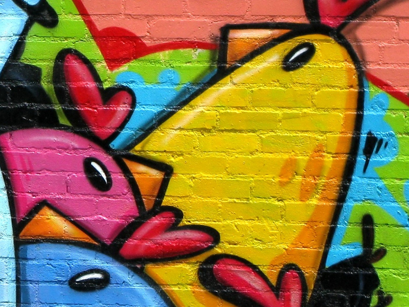 Граффити Курица с цыплятами обои