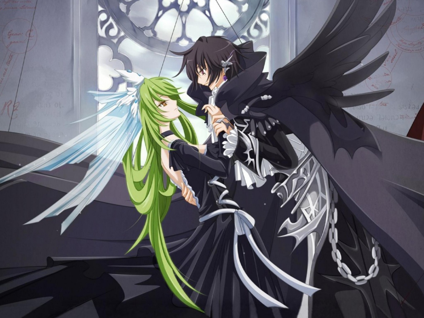 Танец под витражом обои