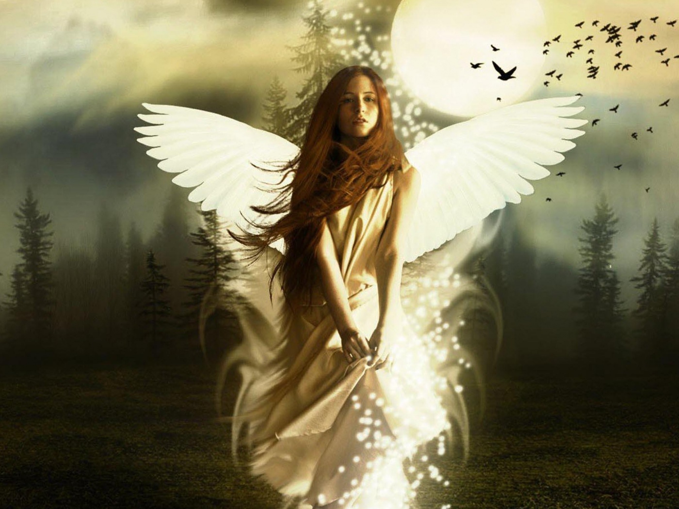 Девушка-ангел обои