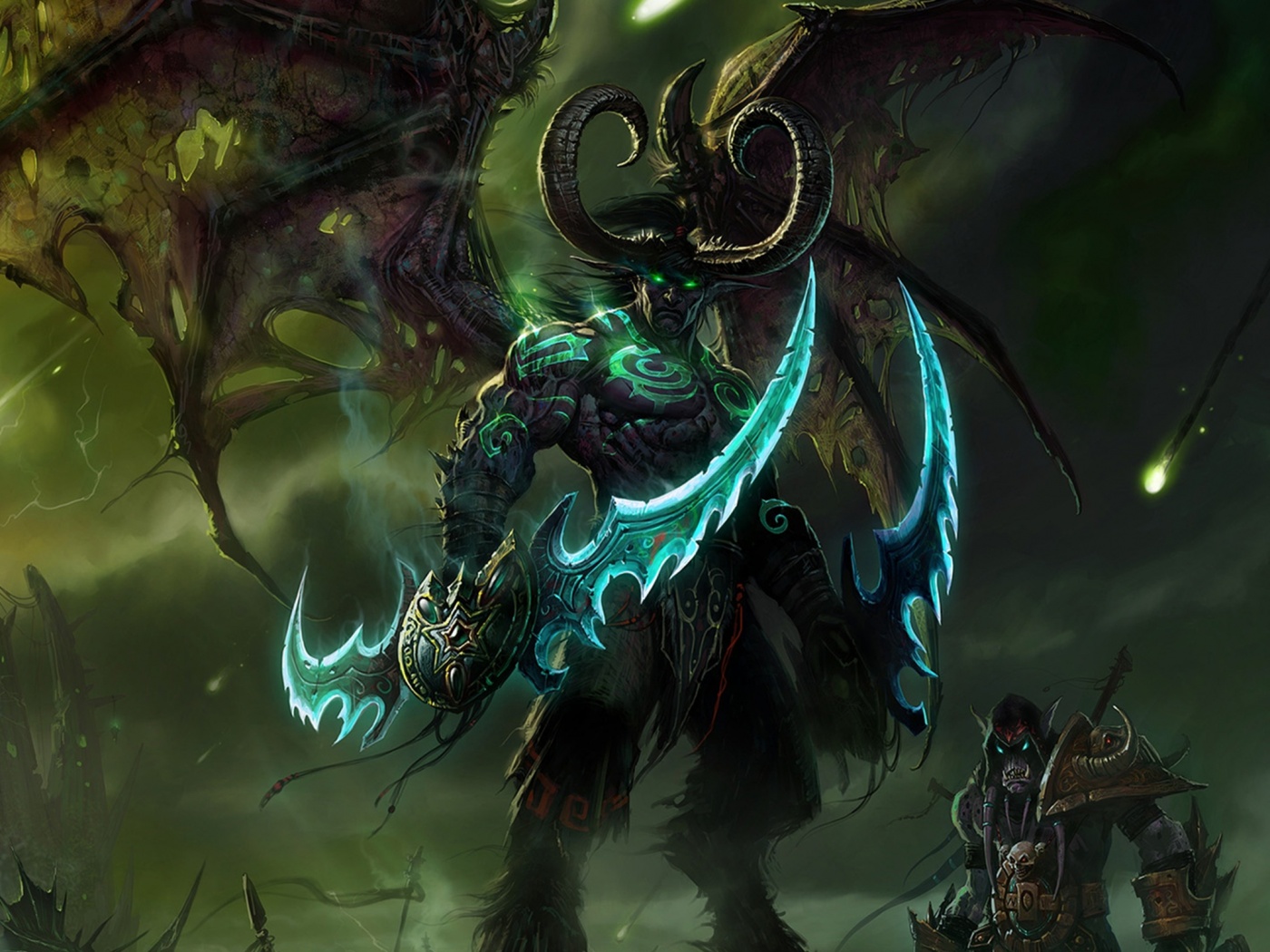 Иллидан с клинками обои