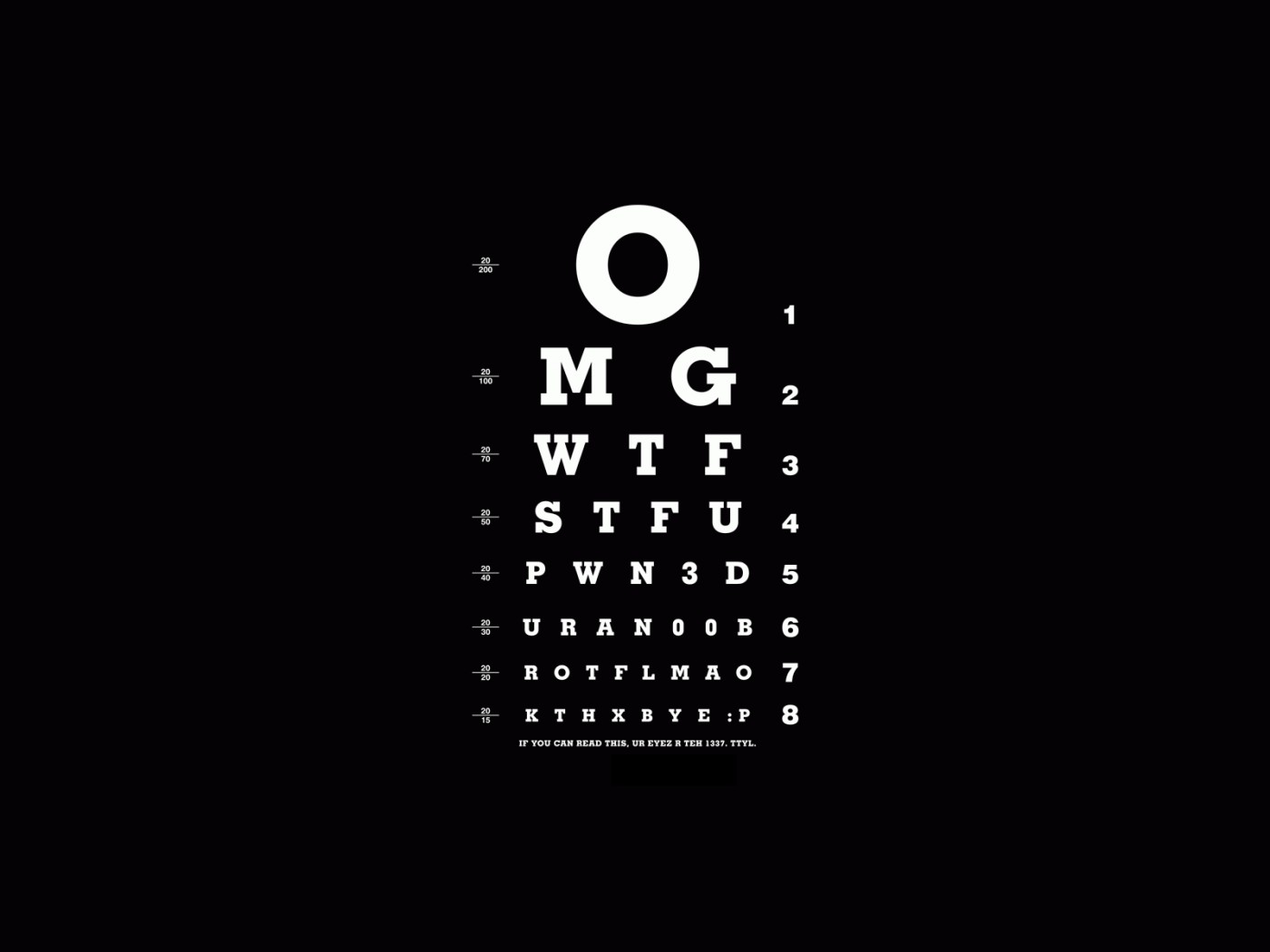 Таблица для проверки зрения обои