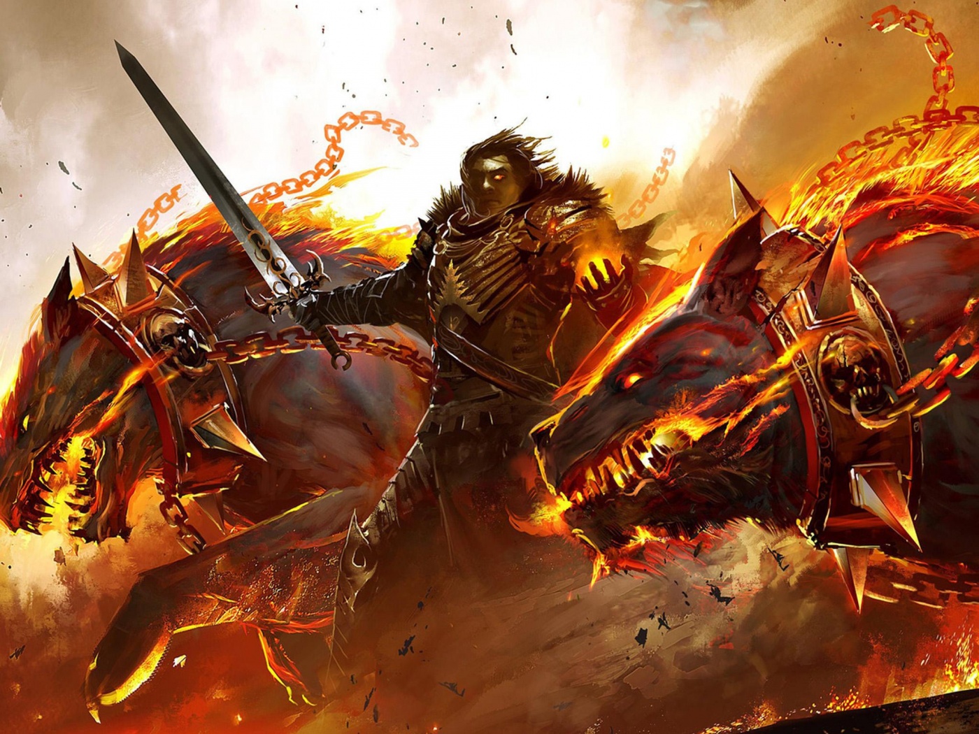 Темный рыцарь и гончие смерти обои