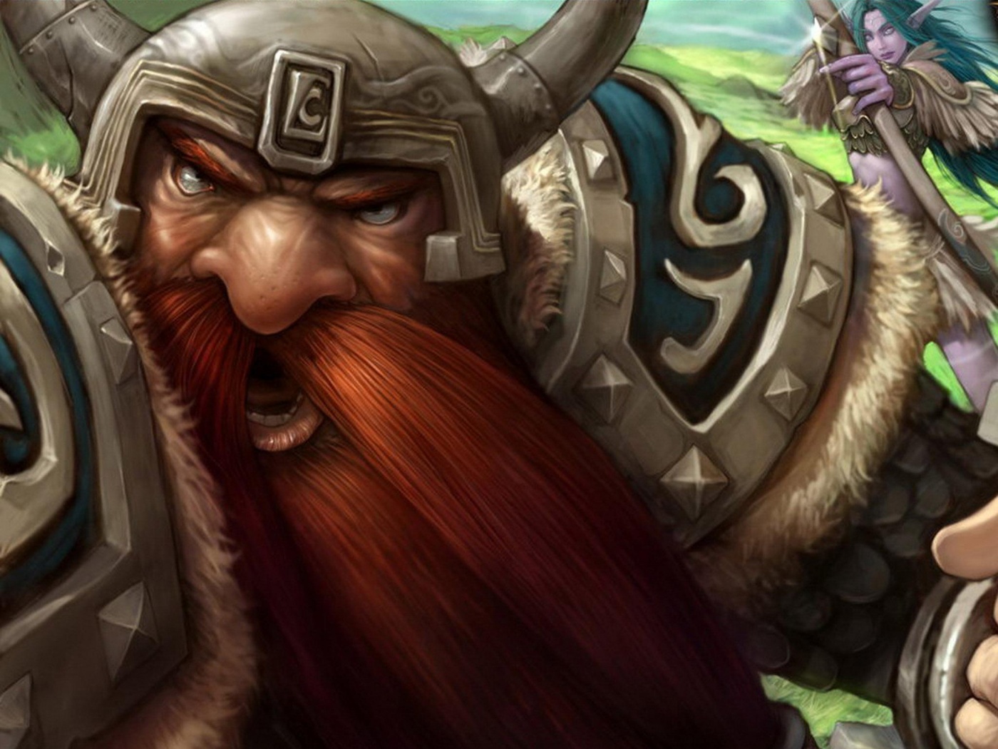 Гном убегающий от ночной эльфийки обои