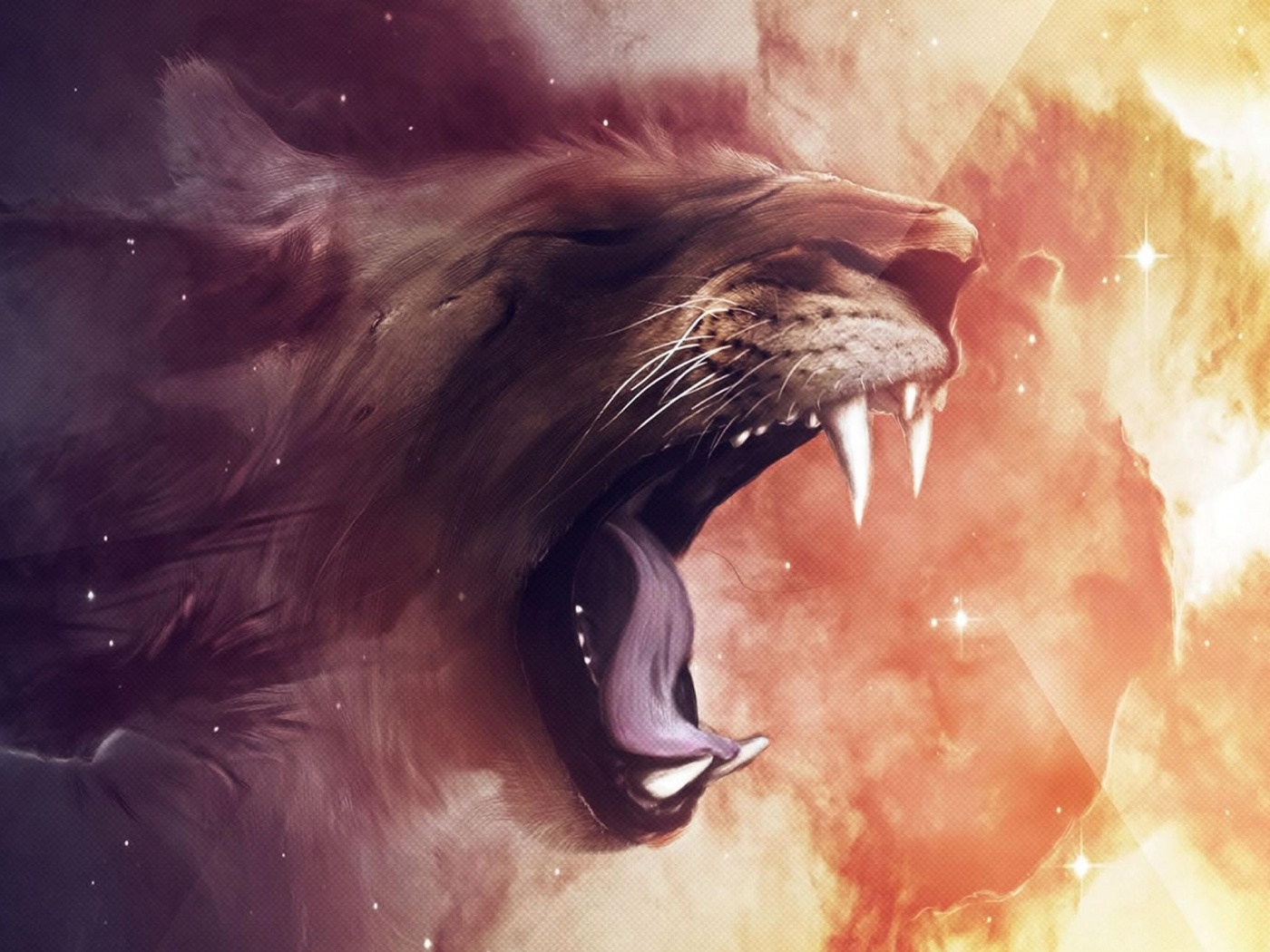 Рычащий лев обои