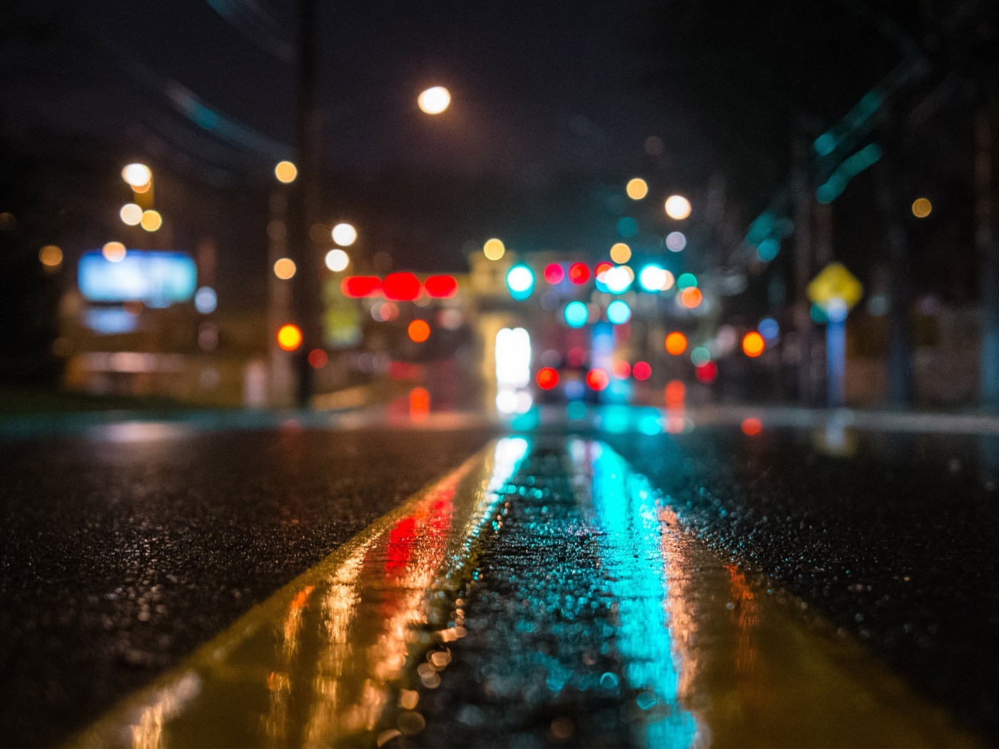 Мокрый асфальт обои