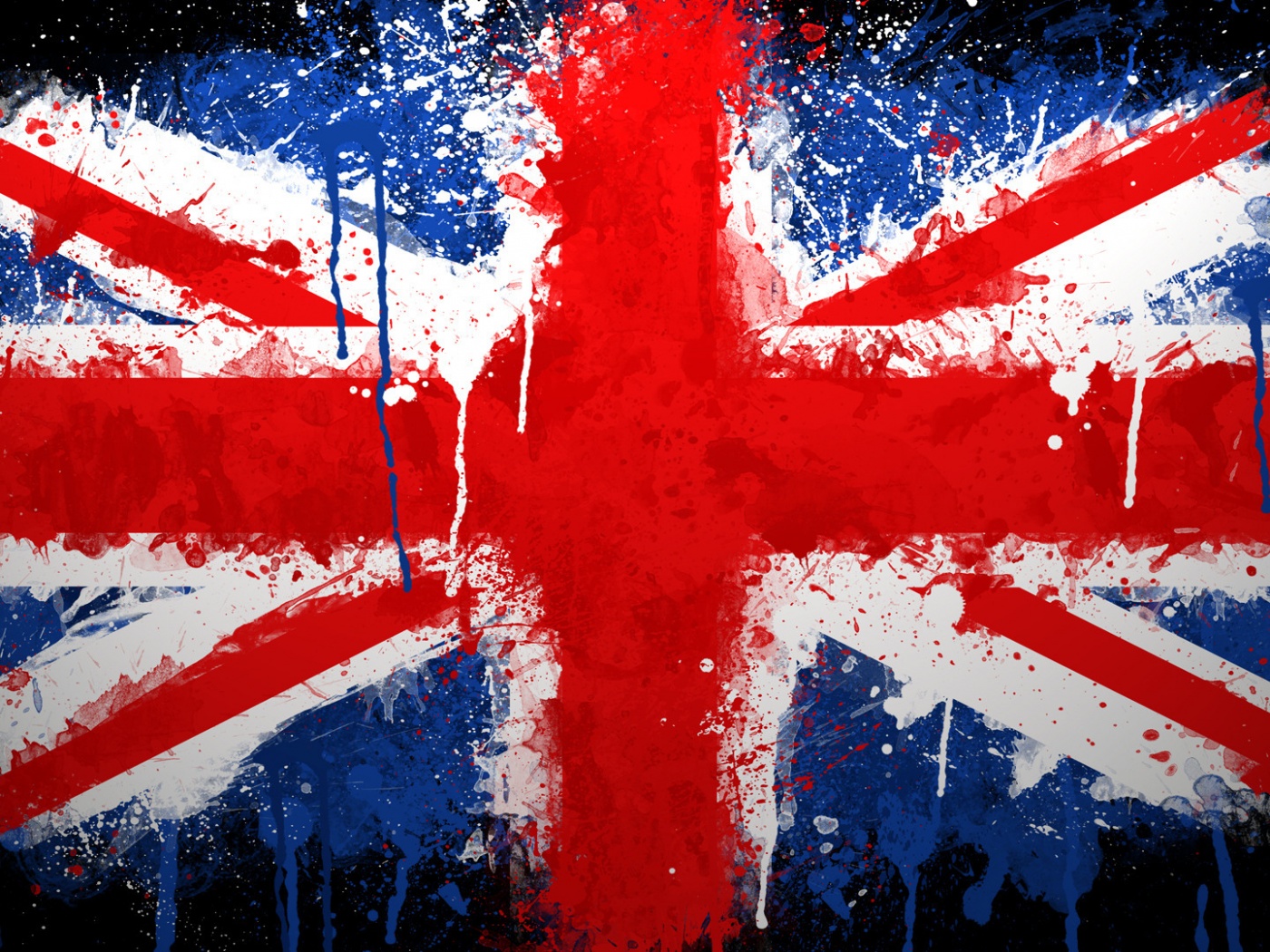 Британский флаг нарисованный краской обои
