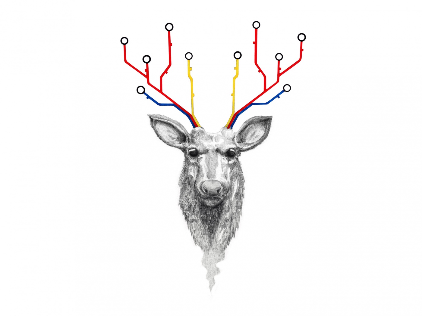 Схематичный олень обои