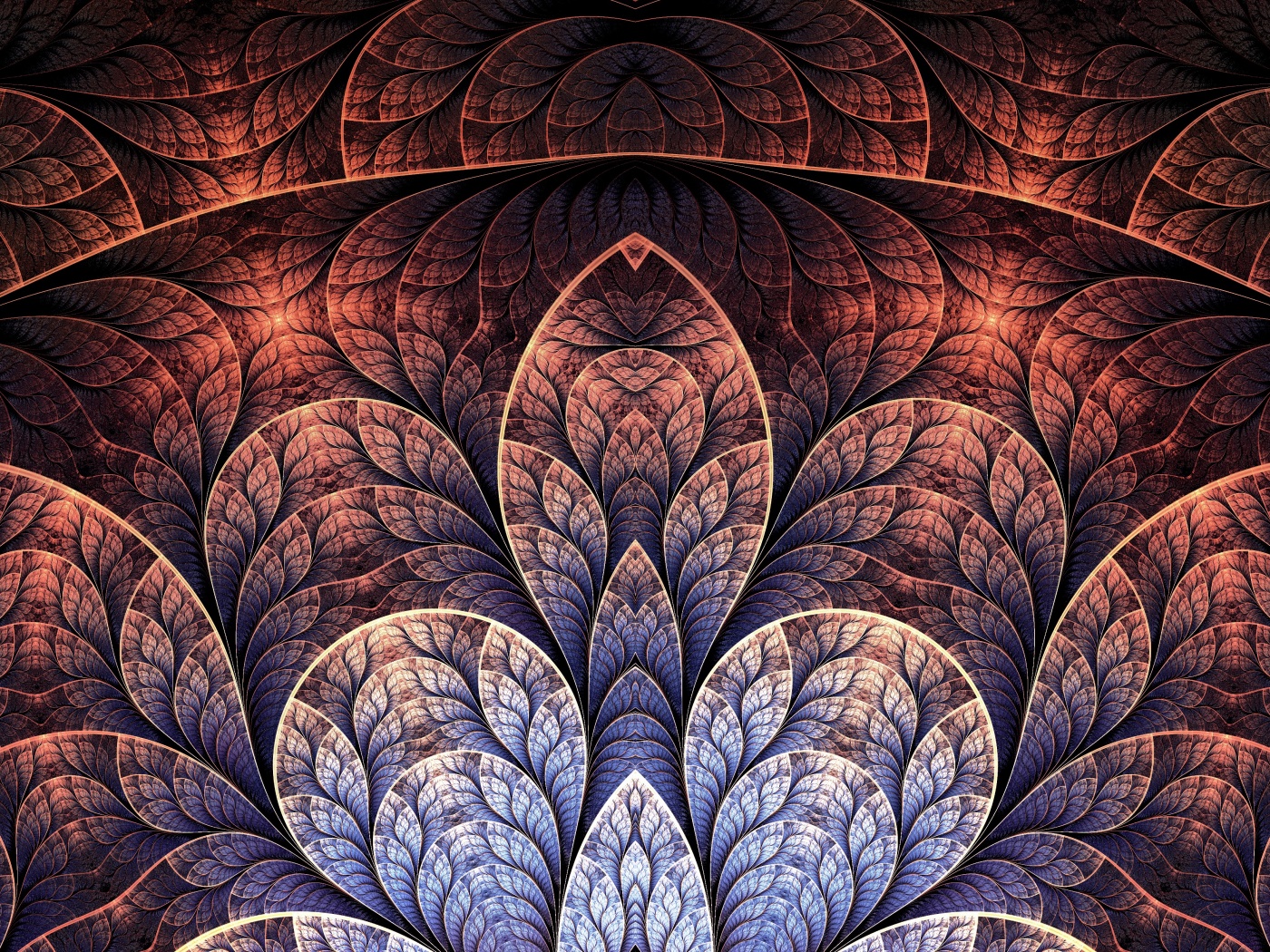 Фрактальные листья обои