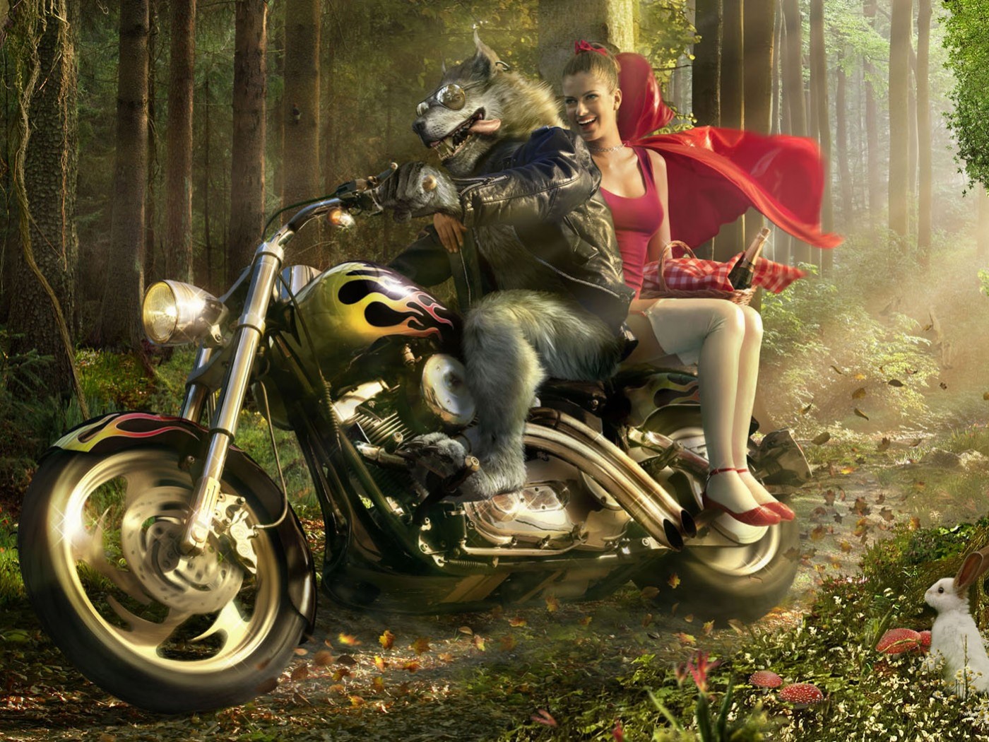 Красная шапочка по новому обои