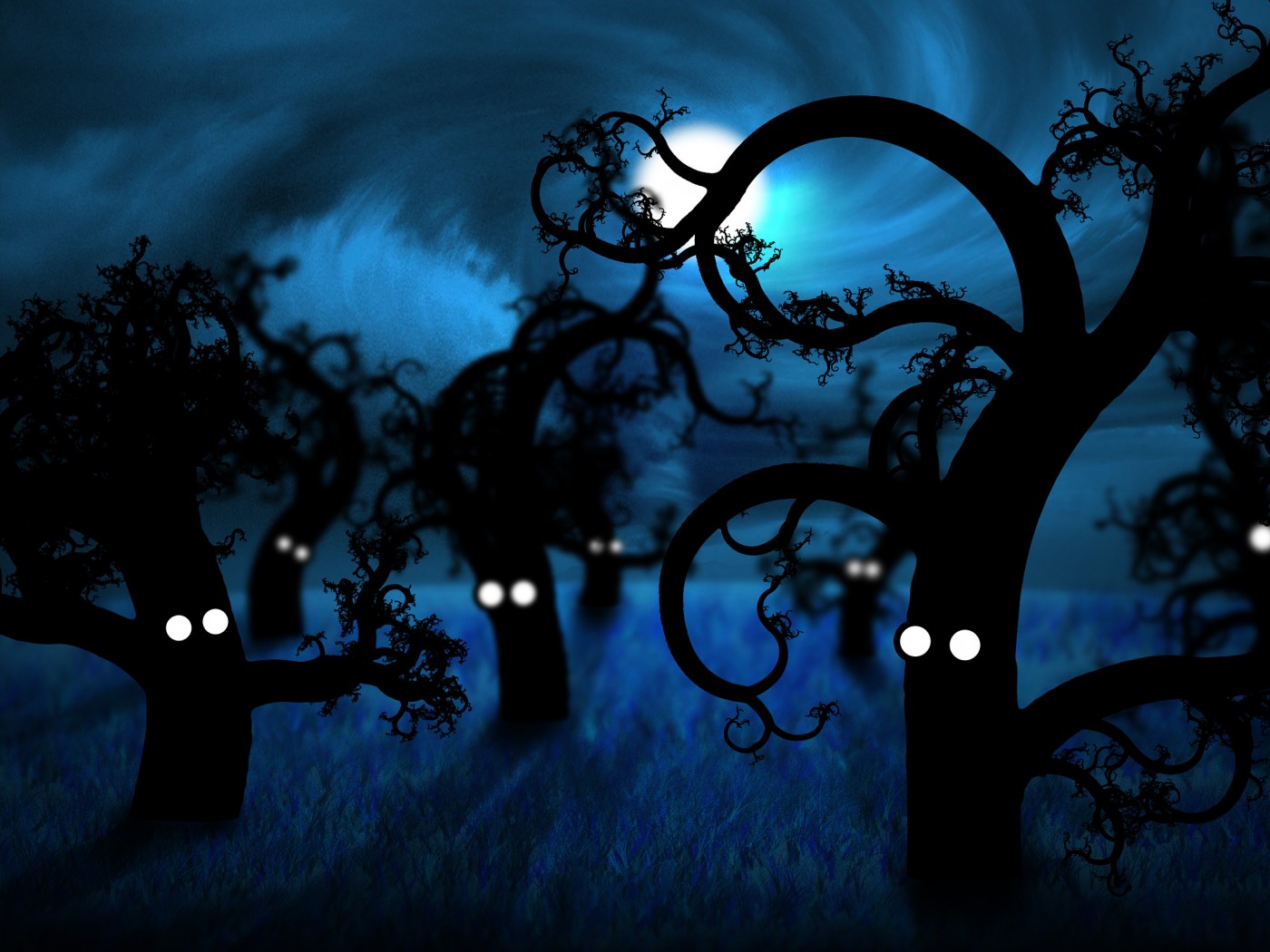 Страшно ночью в лесу обои