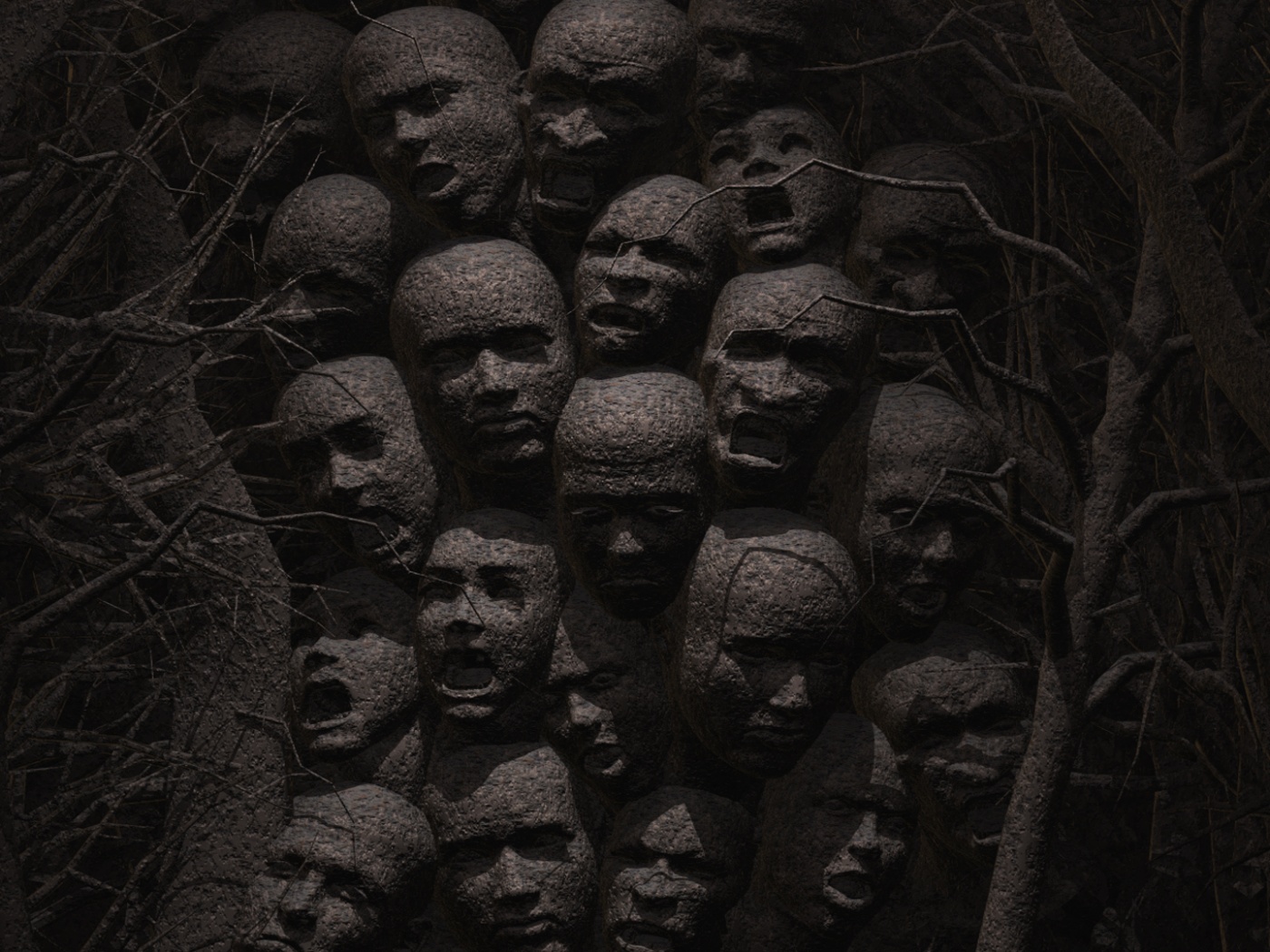 Кричащие головы обои