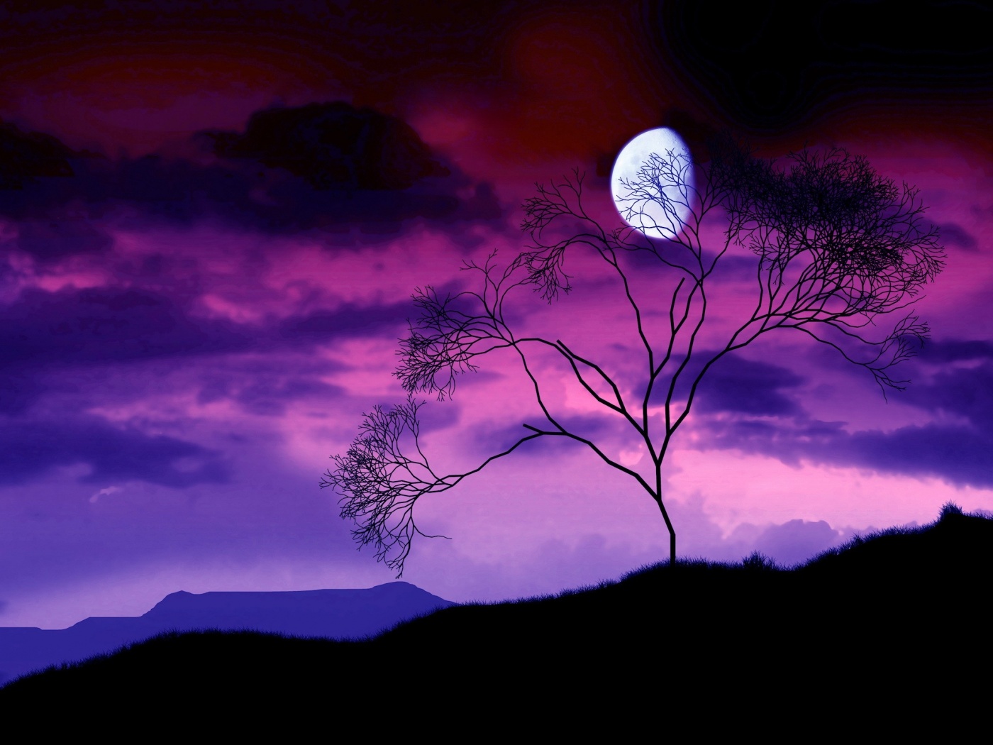 Фиолетовые небеса обои