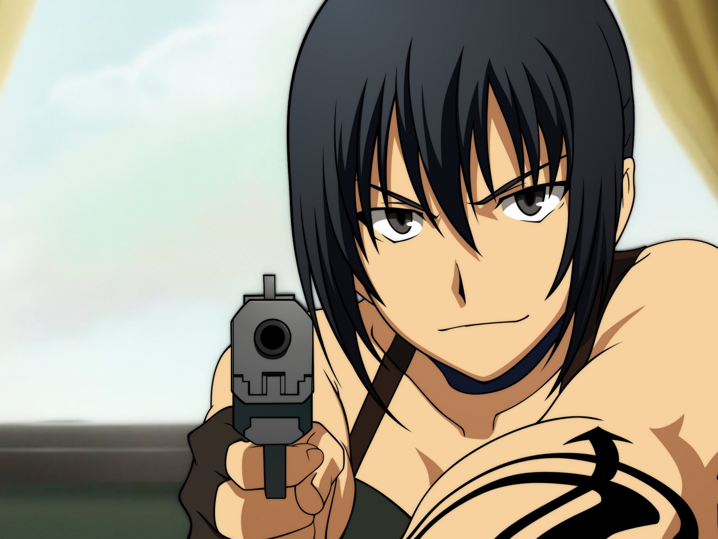 Девушка с пистолетом обои