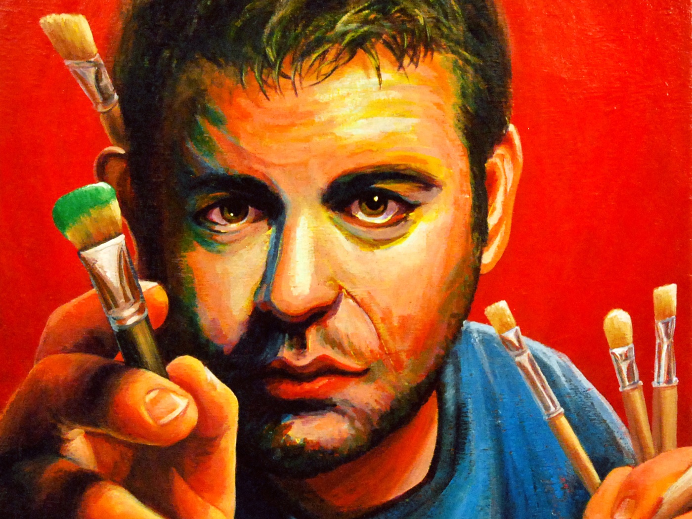 Нарисованный художник обои