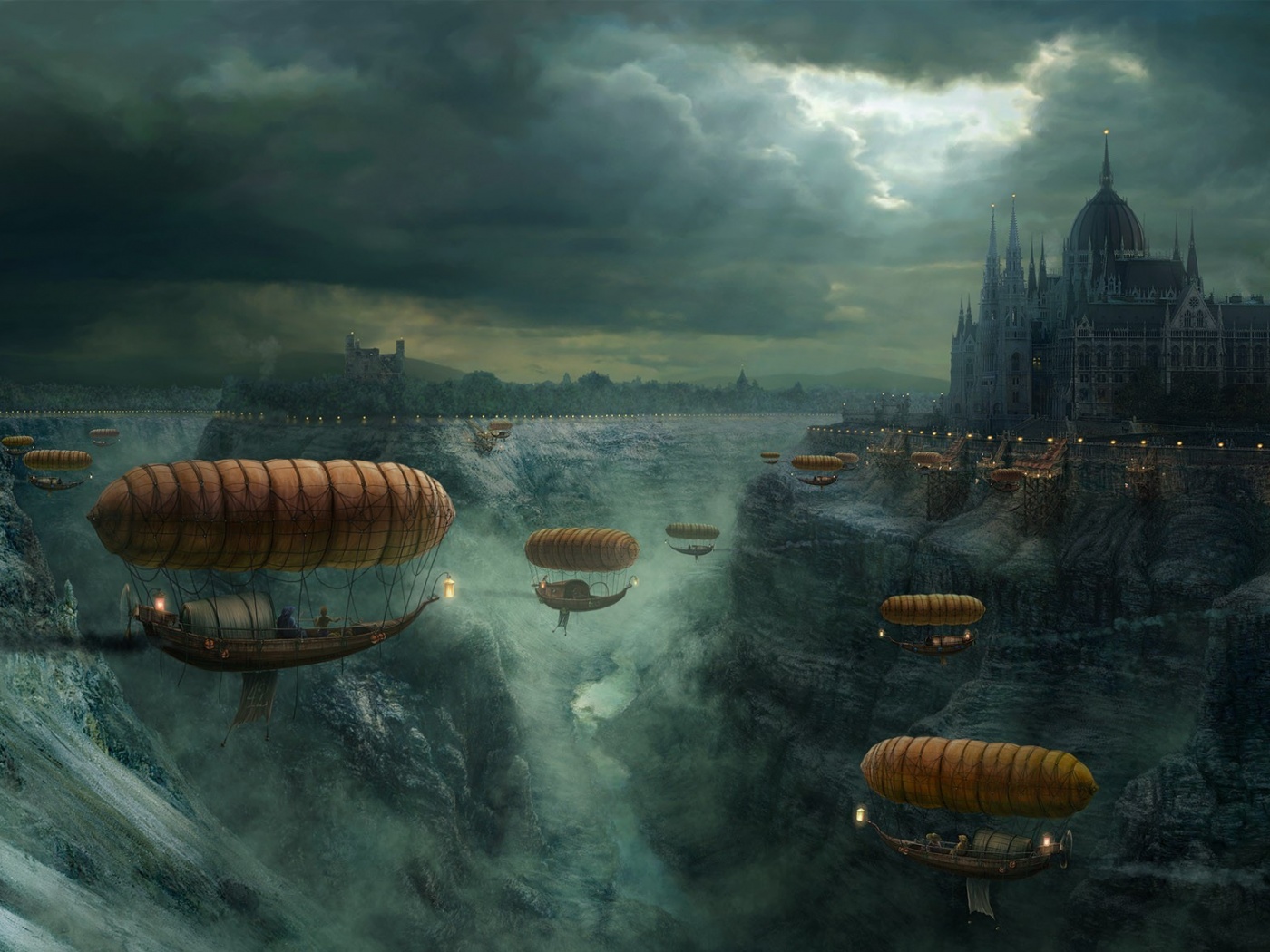 Фентезийный Будапешт обои