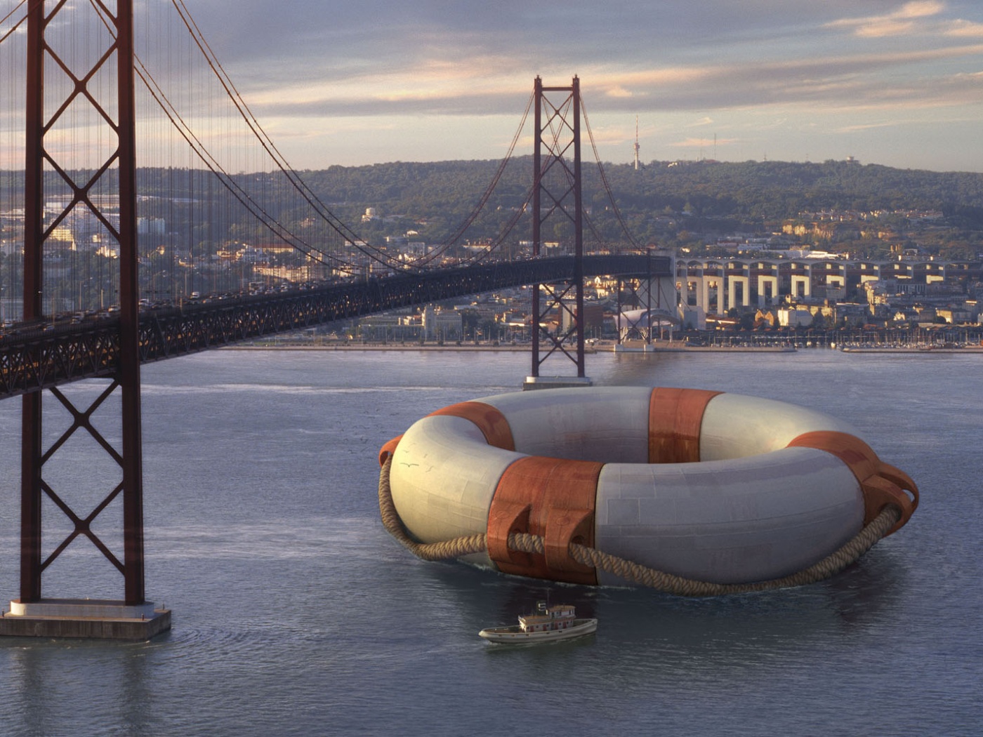 Огромный спасательный круг обои