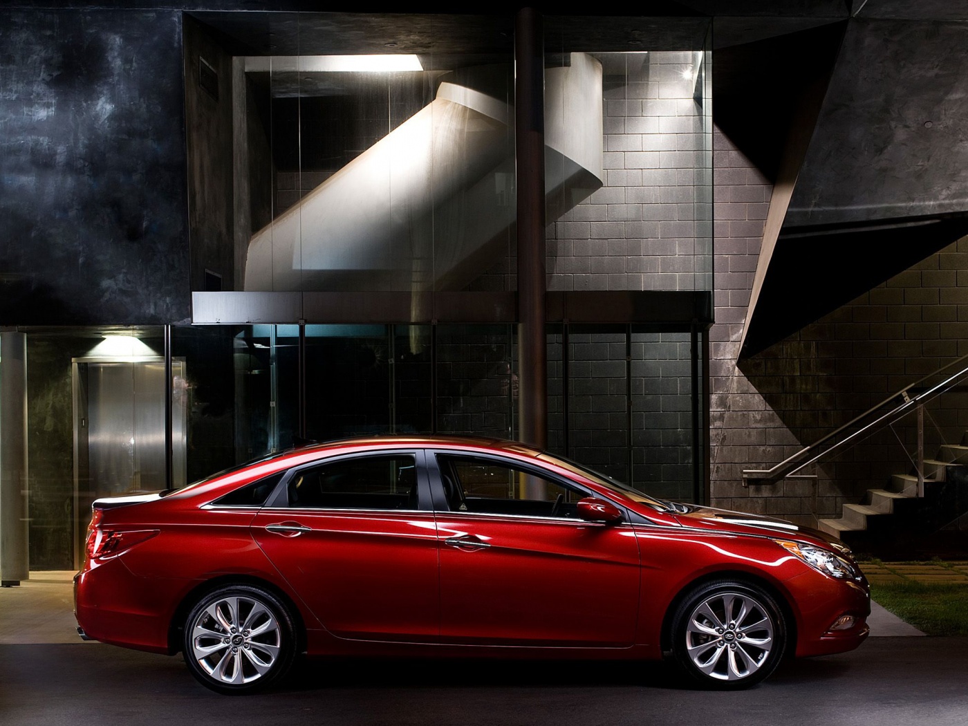 Красный хёндай солярис обои