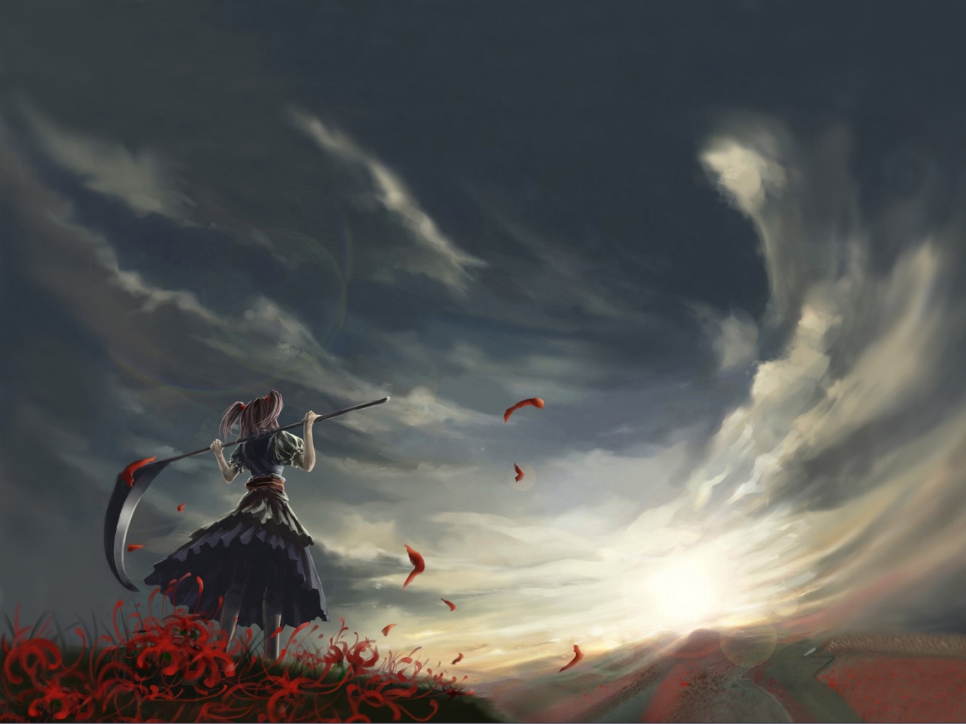 Девушка с косой обои