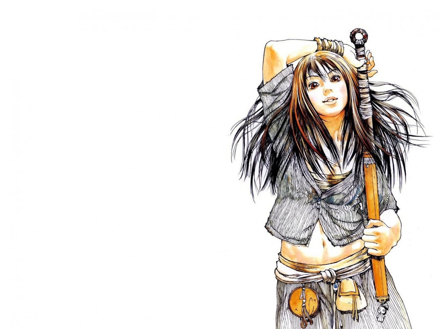 Девушка с битой обои