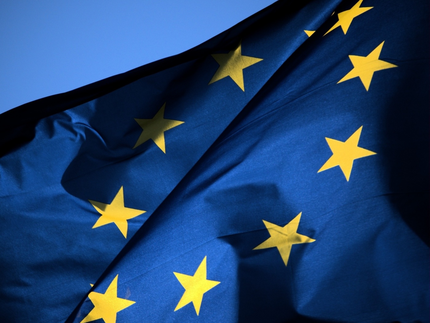 Синий флаг Евросоюза (европейского союза) обои