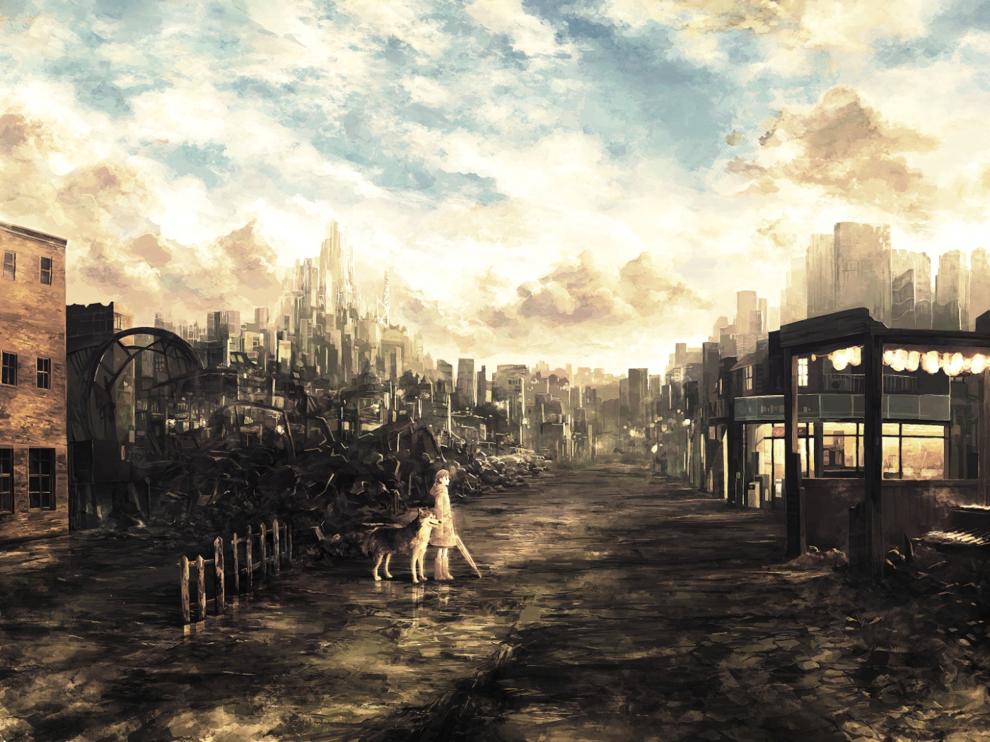 Девушка с собакой обои