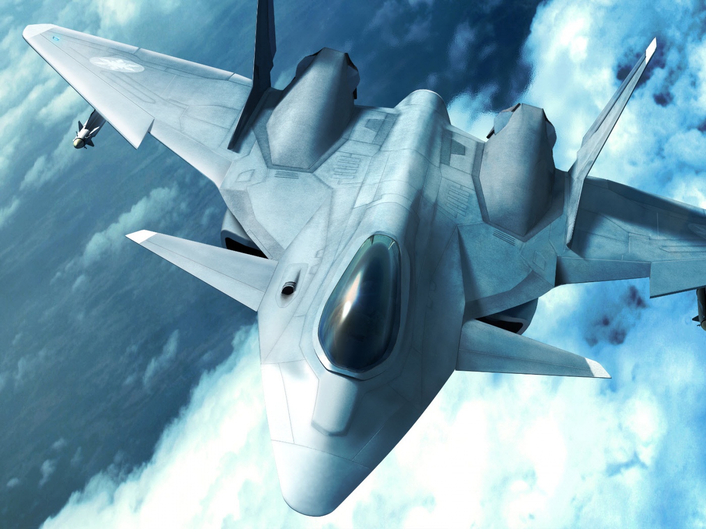 Нарисованный истребитель в полете обои