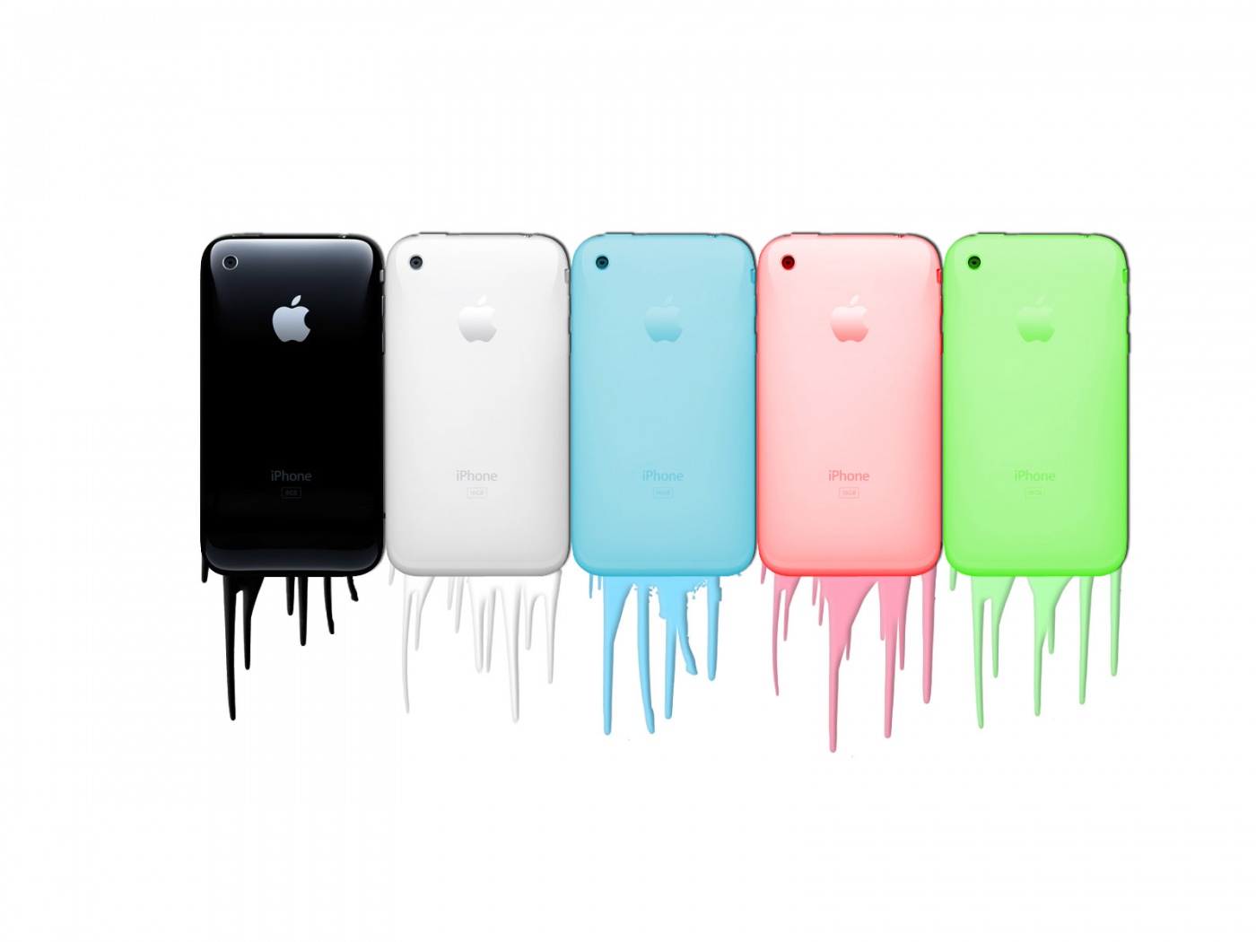 iPhone в разных цветах обои