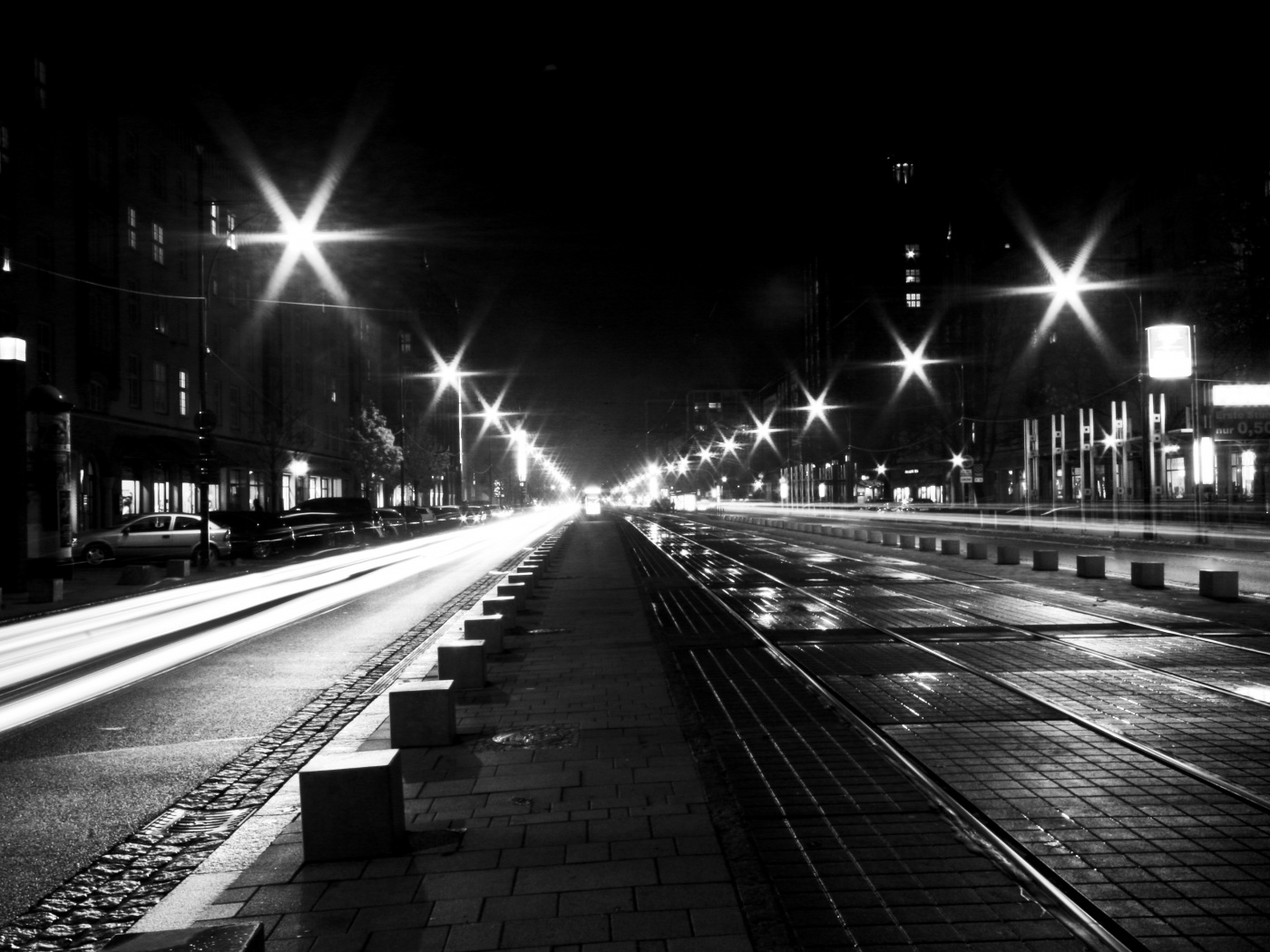 Мгновение на улице ночного города обои