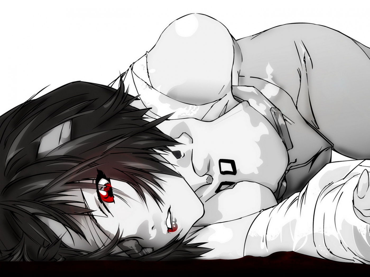 Девушка с красными глазами обои