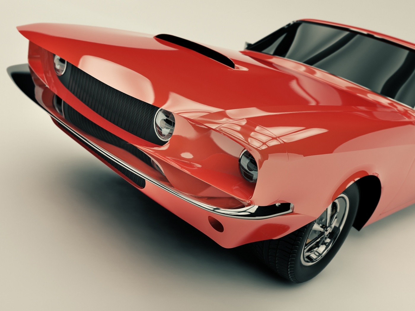 Красный ретро автомобиль обои