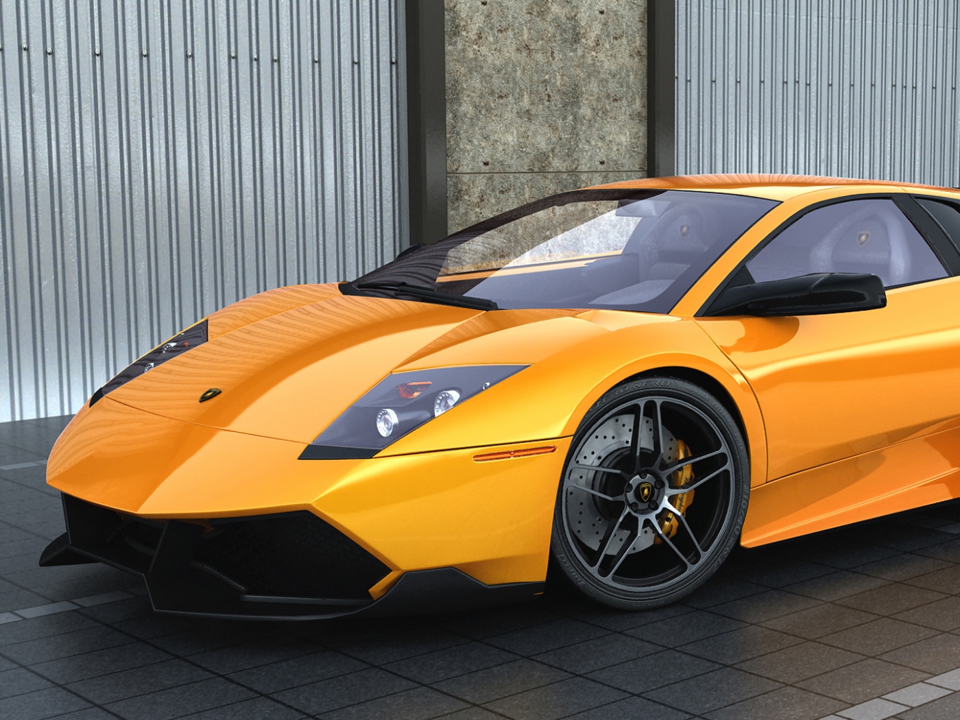 Жёлтый Ламборджини обои