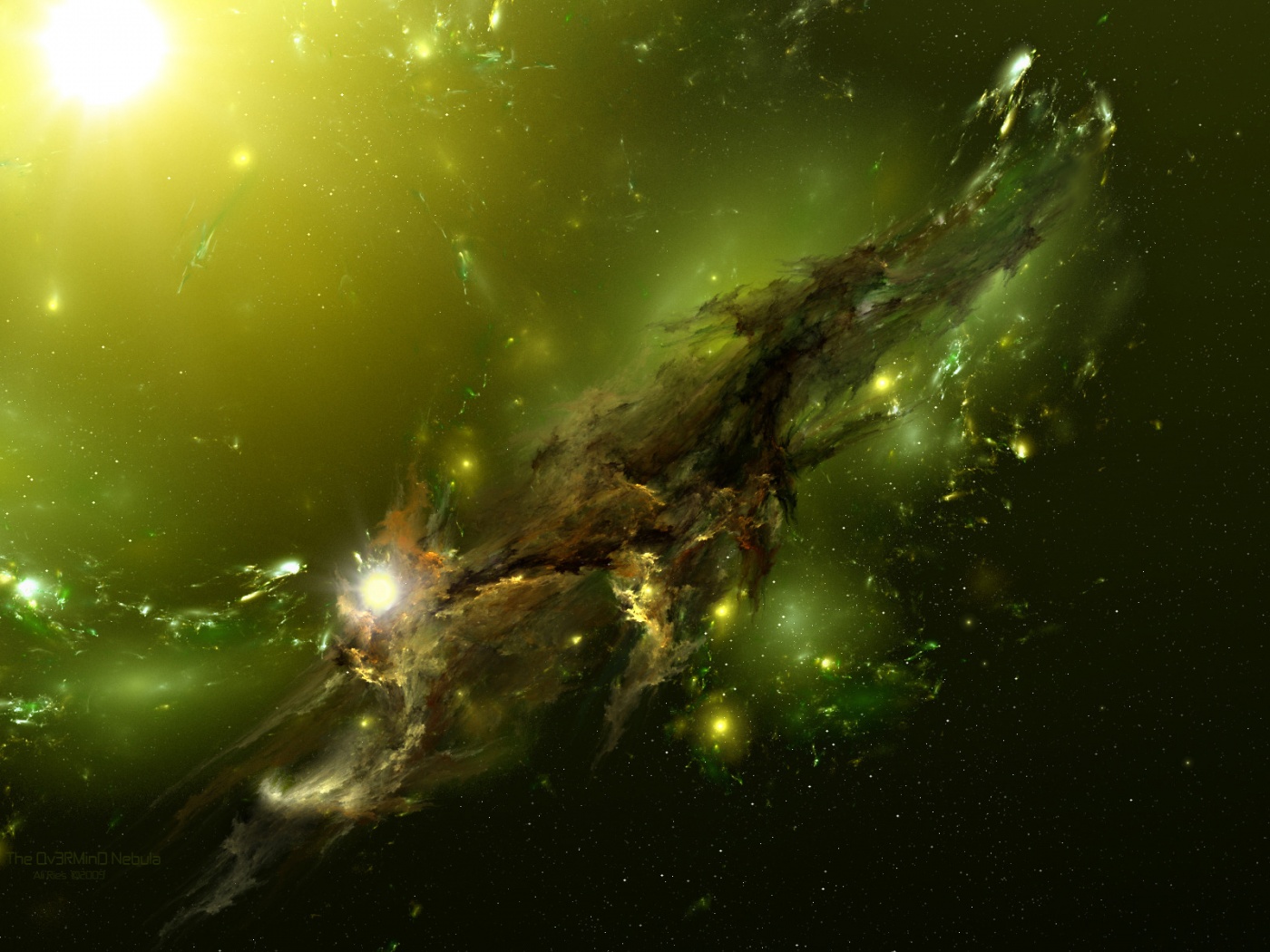 Зеленая туманность обои