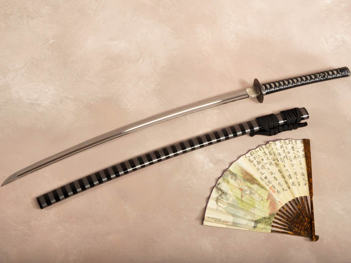 Катана и веер обои