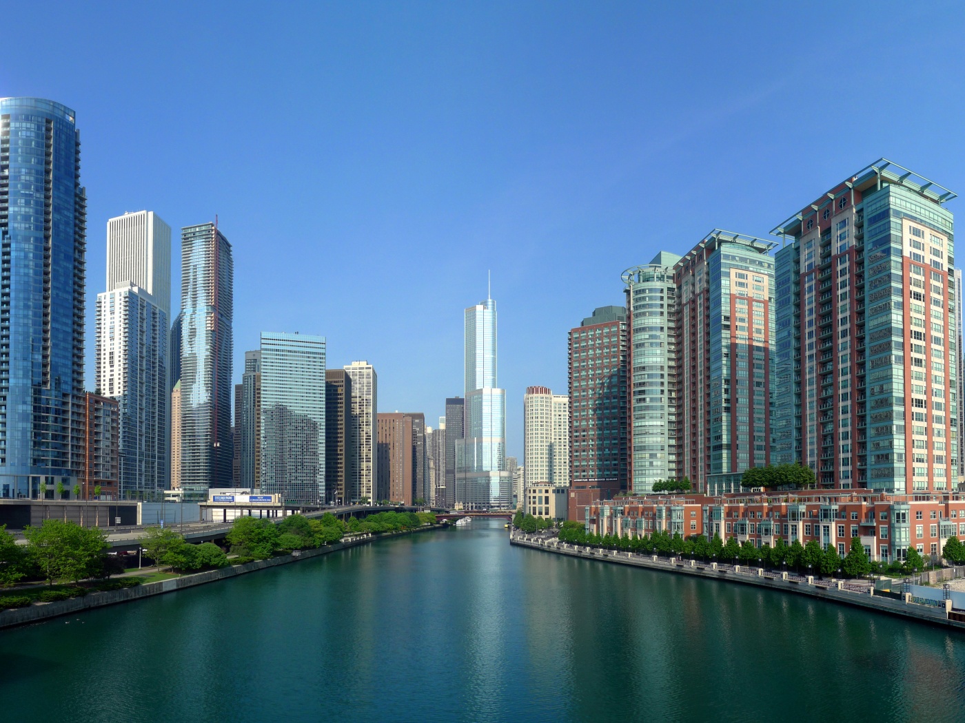 Вид на Чикаго обои