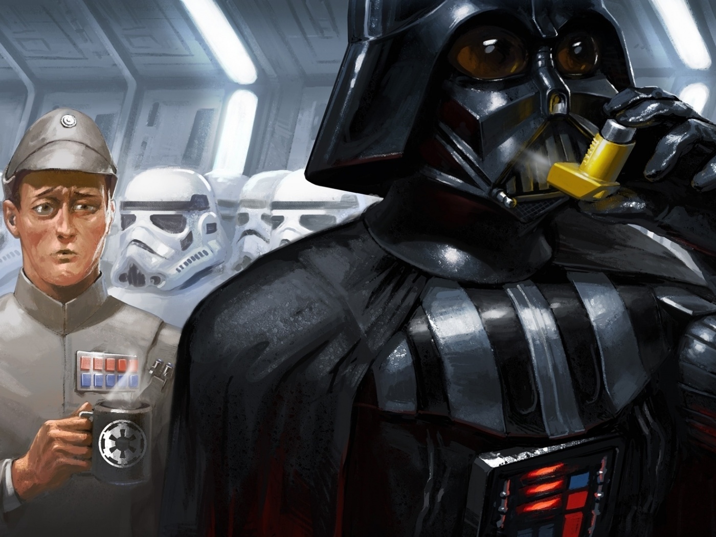 Дарт Вейдер с ингалятором обои