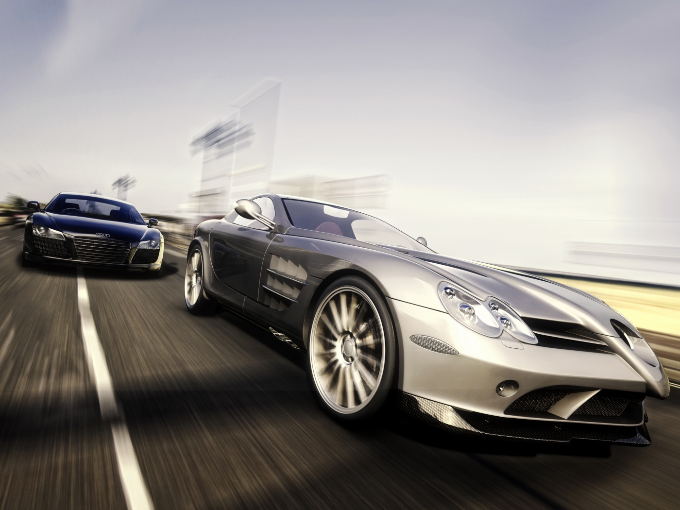 Гонка Ауди и Мерседеса обои