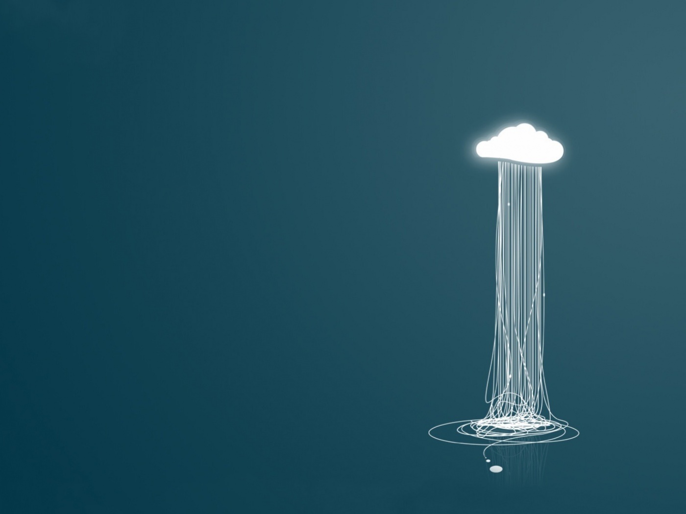 Тучка изливается нитями обои