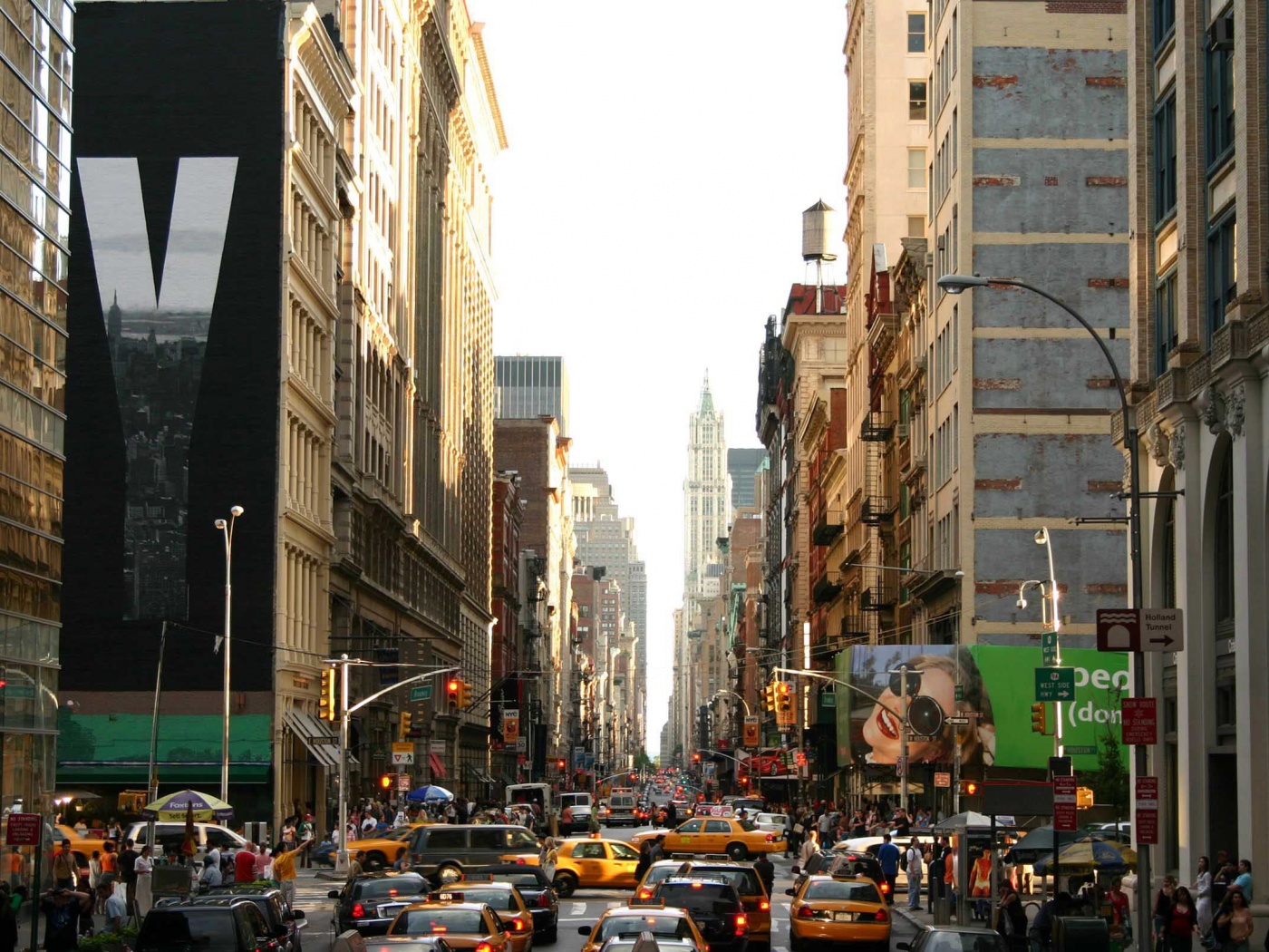 Людная Нью-Йоркская улица обои