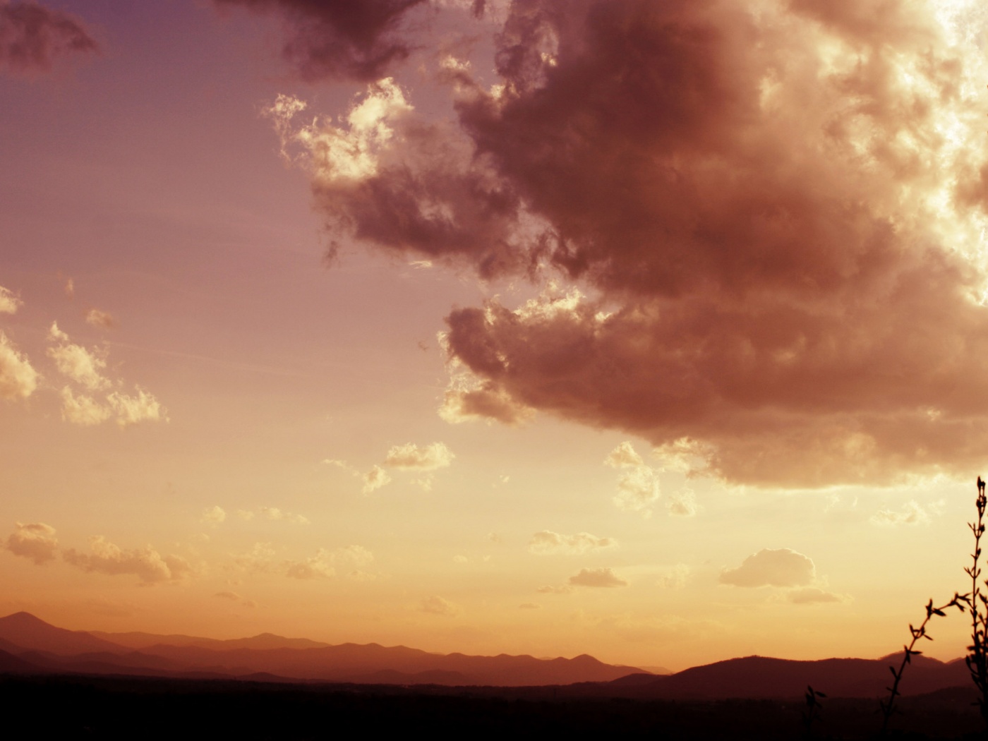 Горный закат обои