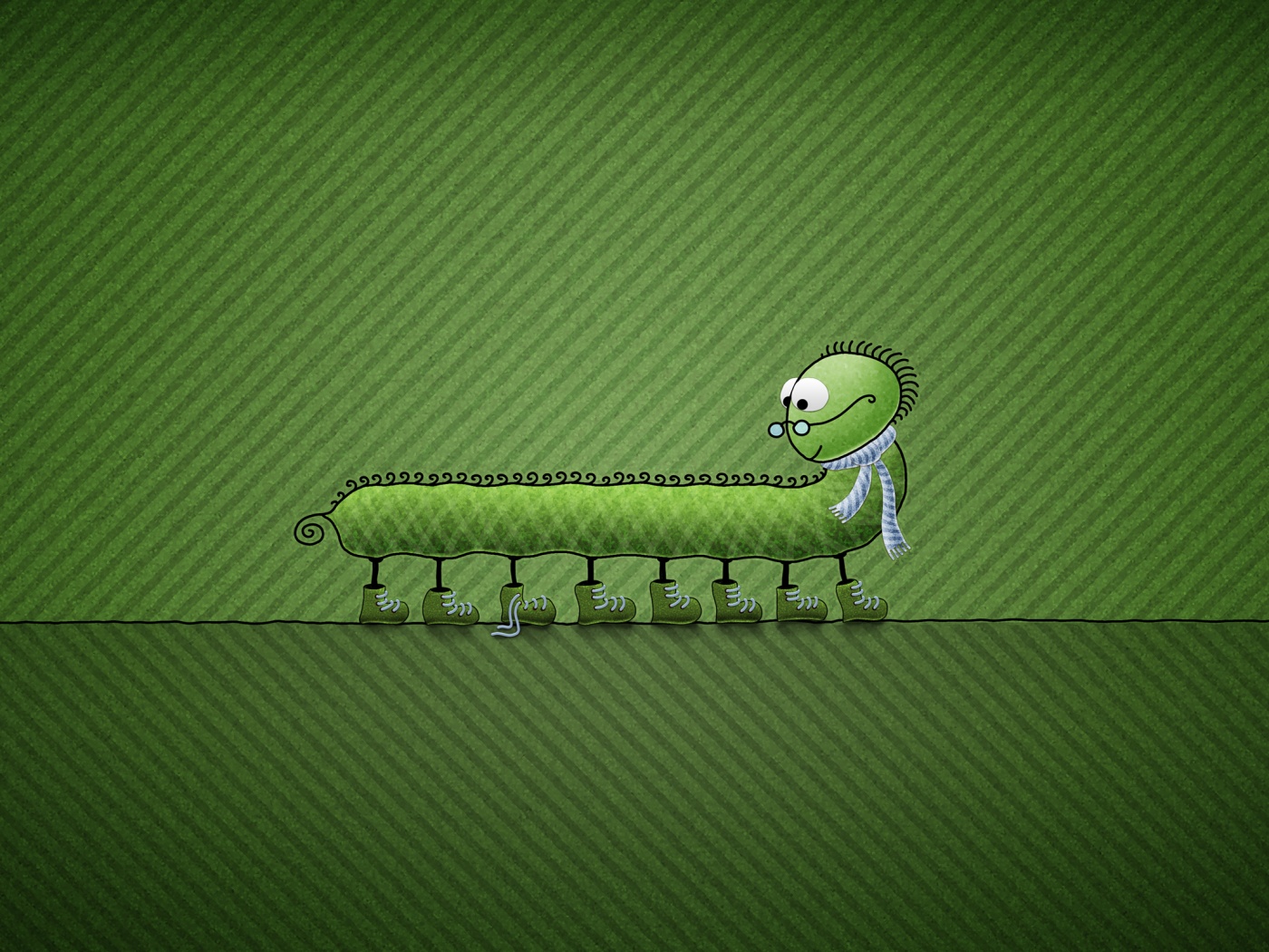 Гусеница в ботинках обои